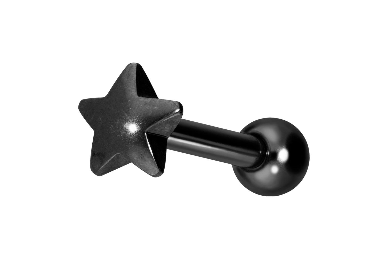 Titan Ohrpiercing mit Innengewinde STERN